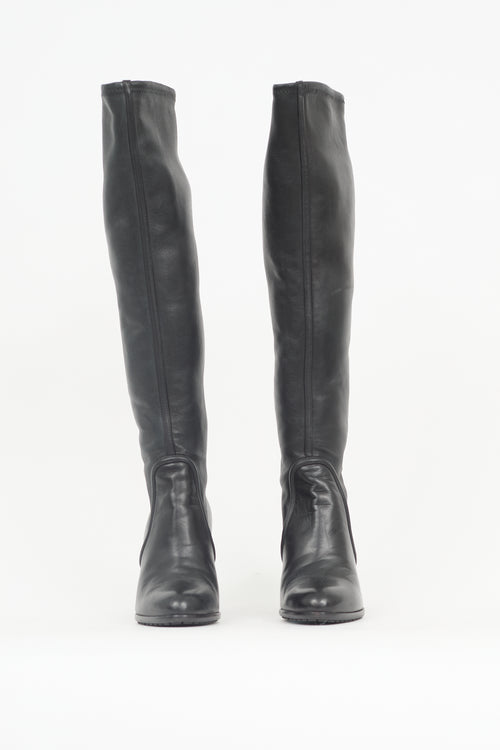 Sergio Rossi Leather Knee Boot
