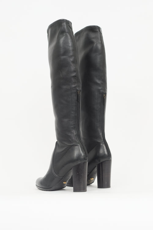 Sergio Rossi Leather Knee Boot