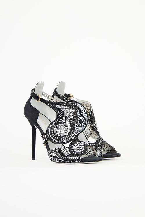 Sergio Rossi Suede Embellished Sandal