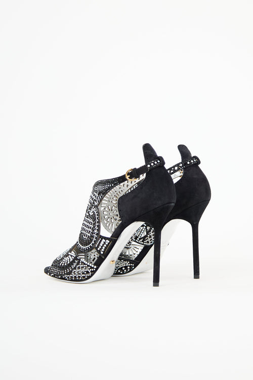 Sergio Rossi Suede Embellished Sandal