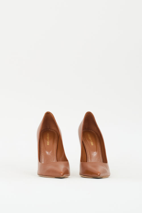 Sergio Rossi Brown Leather Pointed Toe Pump