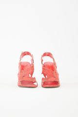 Sergio Rossi Leather Cut Out Floral Heel