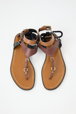 Sergio Rossi Leather & Rope Sandal