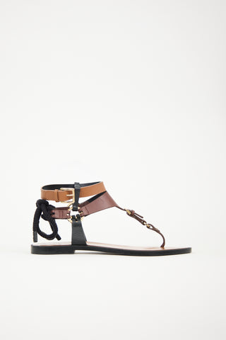 Sergio Rossi Leather & Rope Sandal