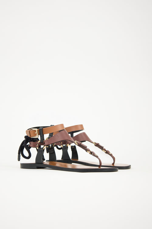 Sergio Rossi Leather & Rope Sandal