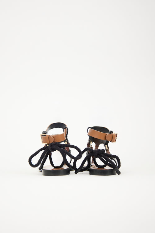 Sergio Rossi Leather & Rope Sandal