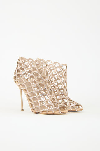 Sergio Rossi Suede Rhinestone Mermaid Pump