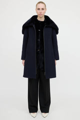 Seventy Fur Trim Coat & Vest Co-Ord Set