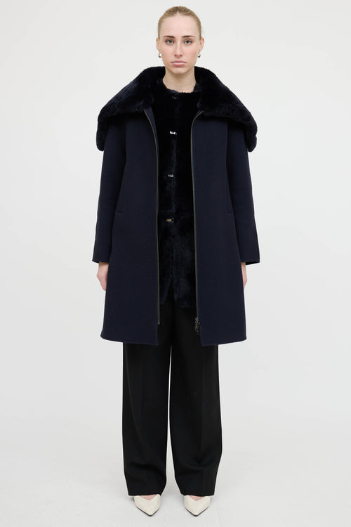 Seventy Fur Trim Coat & Vest Co-Ord Set