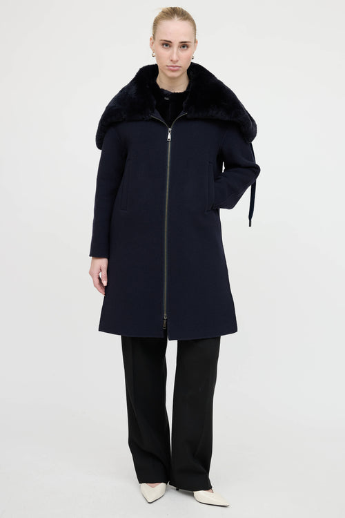 Seventy Fur Trim Coat & Vest Co-Ord Set