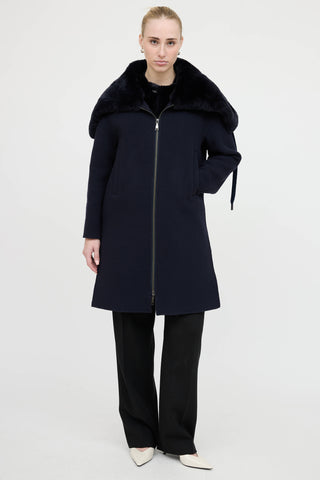 Seventy Fur Trim Coat & Vest Co-Ord Set