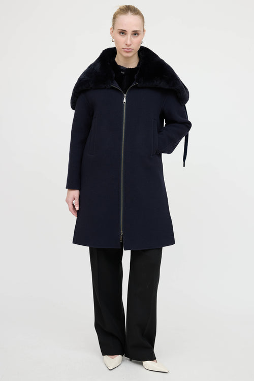 Seventy Fur Trim Coat & Vest Co-Ord Set