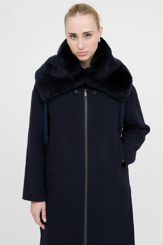 Seventy Fur Trim Coat & Vest Co-Ord Set