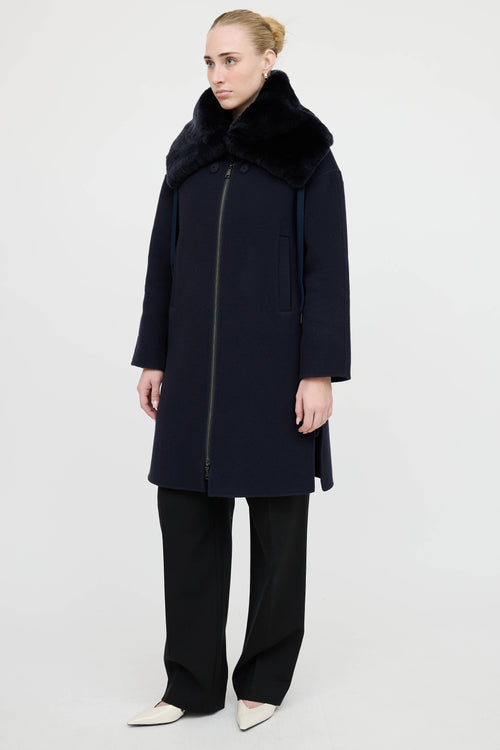 Seventy Fur Trim Coat & Vest Co-Ord Set