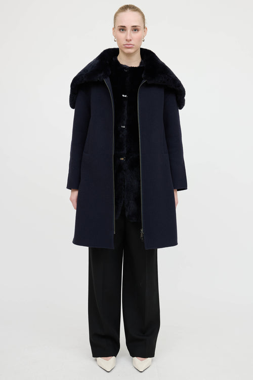 Seventy Fur Trim Coat & Vest Co-Ord Set