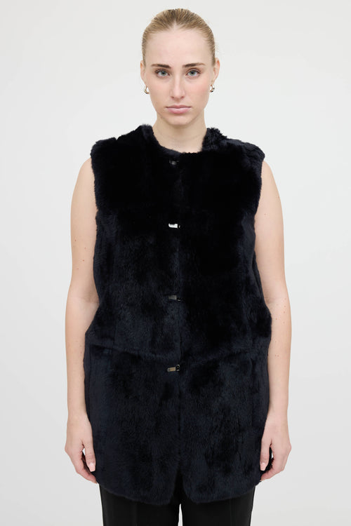 Seventy Fur Trim Coat & Vest Co-Ord Set