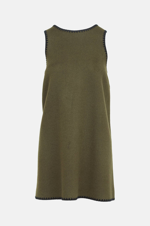 Sézane Wool Sleeveless Whipstitch Dress