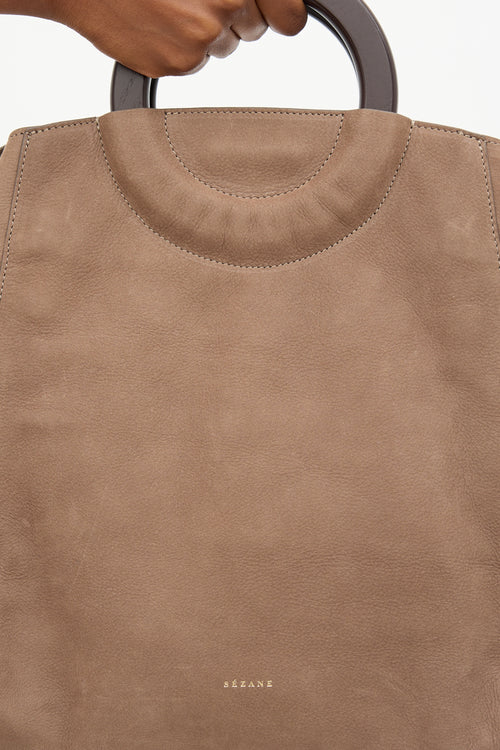 Sézane Leather Paolo Tote Bag