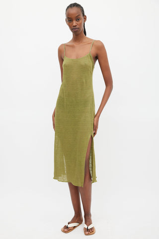 Shan Green Linen Top & Dress Set