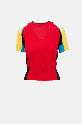 Shiro Sakai Colour Block Wool Top
