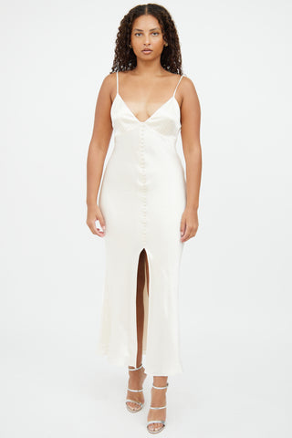 Shona Joy Cream Bias Slip Dress