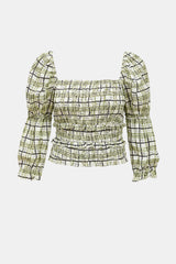 Shrimps Silk Plaid Daria Top