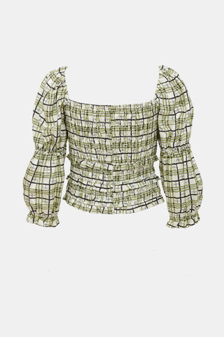 Shrimps Silk Plaid Daria Top