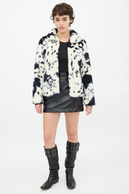 Shrimps White & Black Faux Fur Jacket