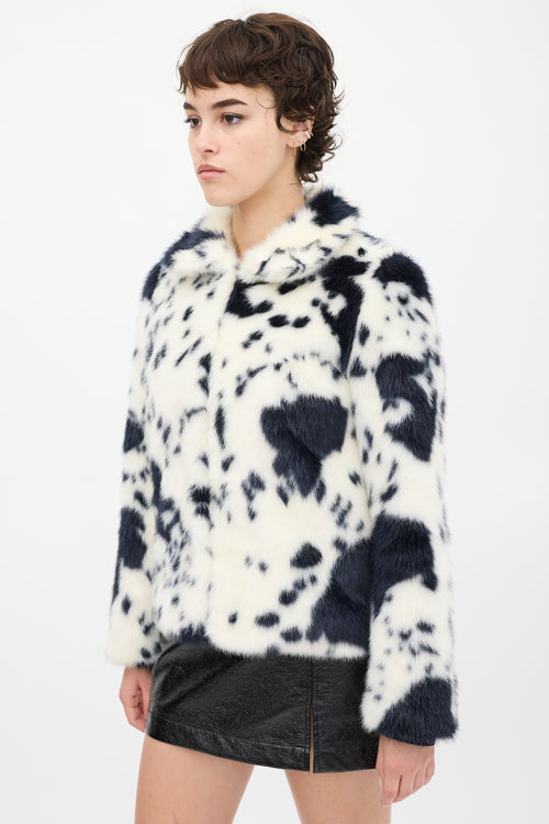 Shrimps White & Black Faux Fur Jacket