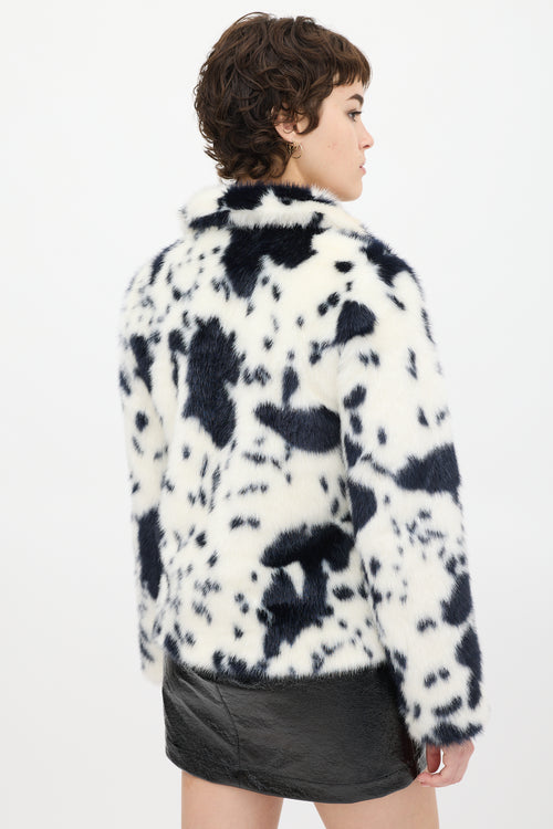 Shrimps White & Black Faux Fur Jacket