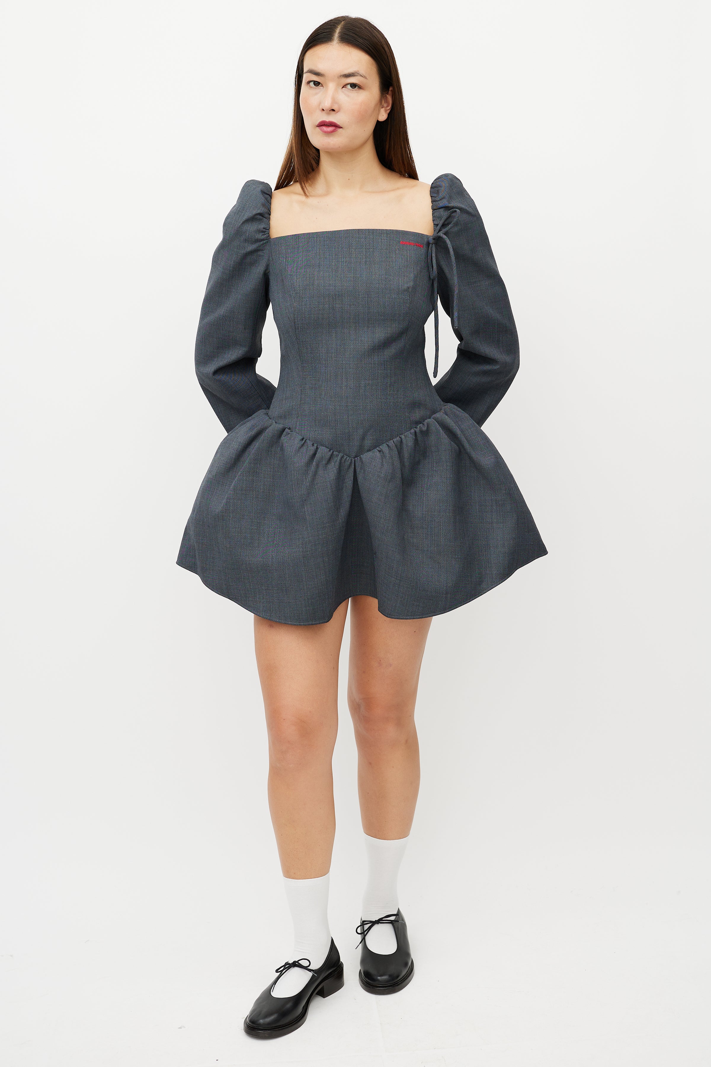 peplum dress grey Silver Gray Peplum Girls Gown Girls 6 / Silver
