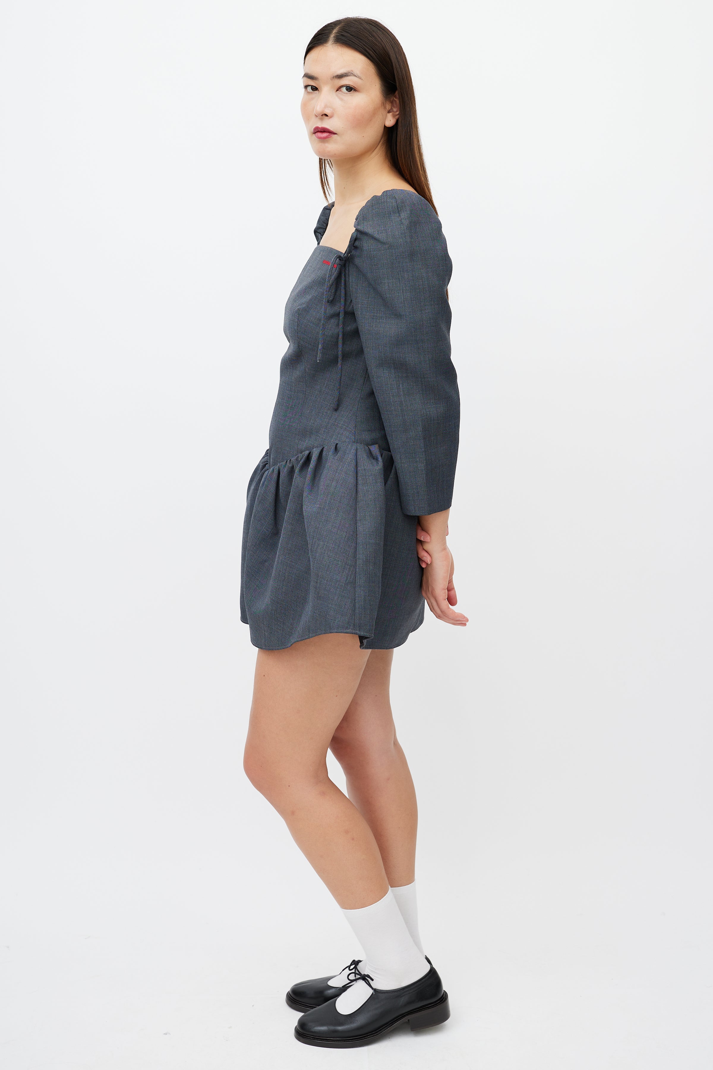 Shushu/Tong // X SSENSE Work Capsule Grey Peplum Dress VSP Consignment Shushu/Tong // X SSENSE Work Capsule Grey Peplum Dress VSP Consignment