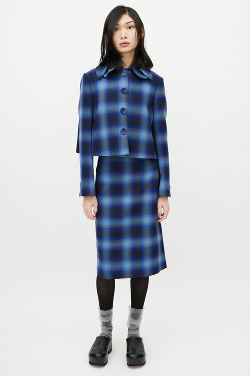 Shushu/Tong Blue & Black Plaid Co-Ord Set