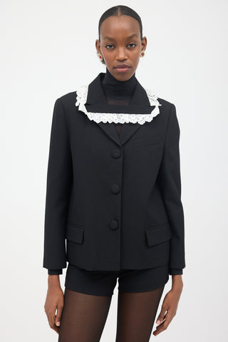 Shushu/Tong Wool Lace Trimmed Blazer