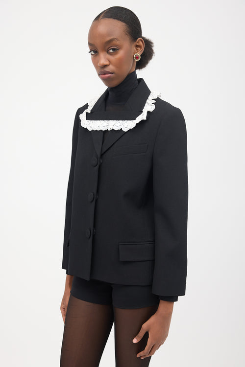 Shushu/Tong Wool Lace Trimmed Blazer
