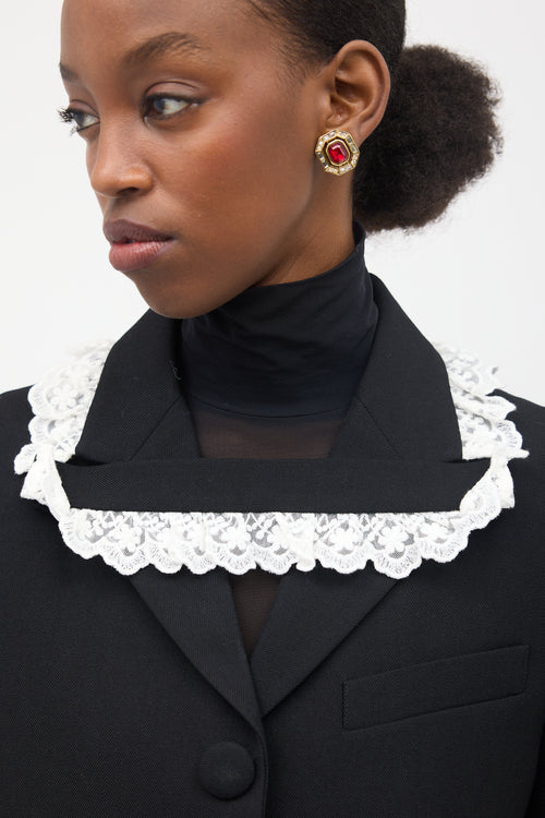 Shushu/Tong Wool Lace Trimmed Blazer