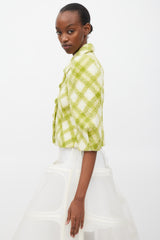 Shushu/Tong Green & White Wool Argyle Jacket