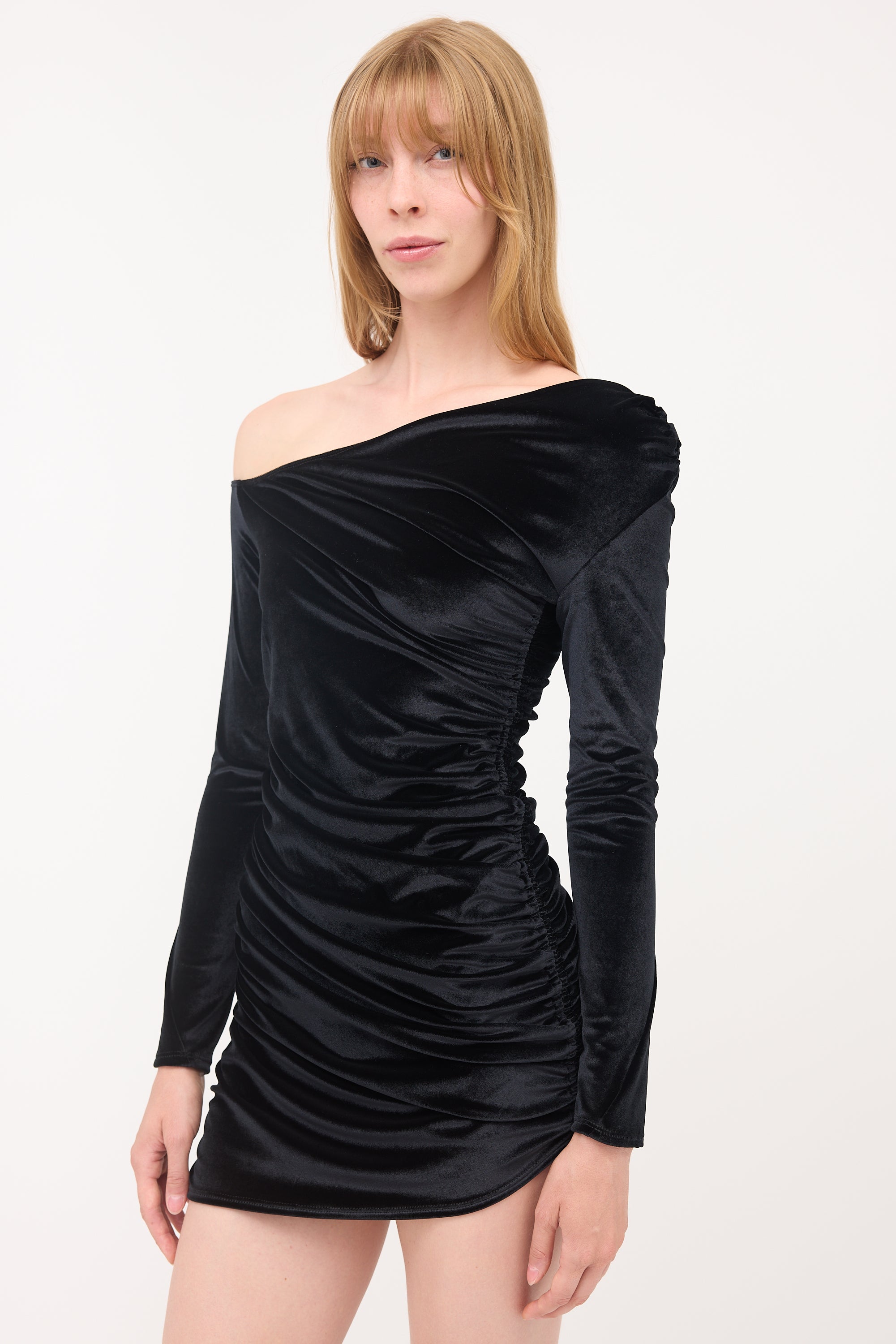 Sid Neigum // Velvet Asymmetrical Dress VSP Consignment Sid Neigum // Velvet Asymmetrical Dress VSP Consignment