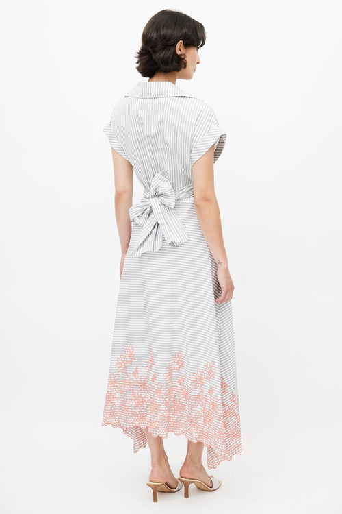 Silvia Tcherassi White & Multicolour Wrapped Shirt Dress