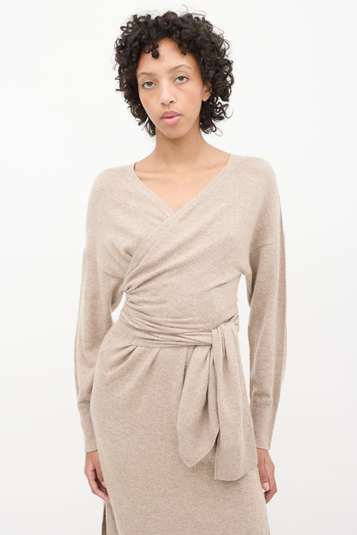 Simkhai Beige Wool Wrap Skyla Dress