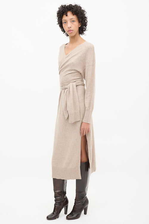 Simkhai Beige Wool Wrap Skyla Dress