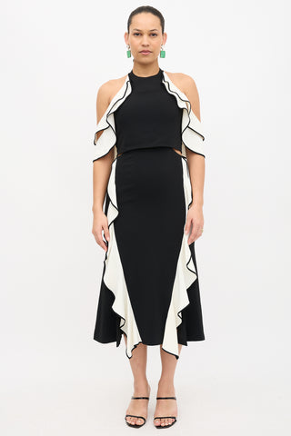 Simkhai Cold Shoulder Ruffle Dress