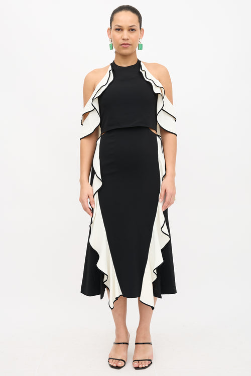 Simkhai Cold Shoulder Ruffle Dress