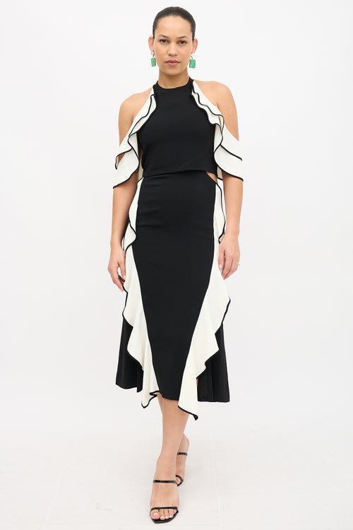 Simkhai Cold Shoulder Ruffle Dress