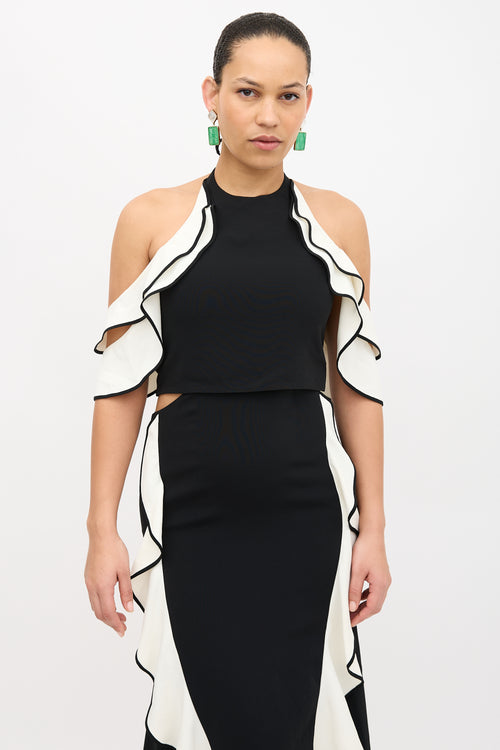 Simkhai Cold Shoulder Ruffle Dress