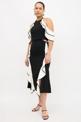 Simkhai Cold Shoulder Ruffle Dress