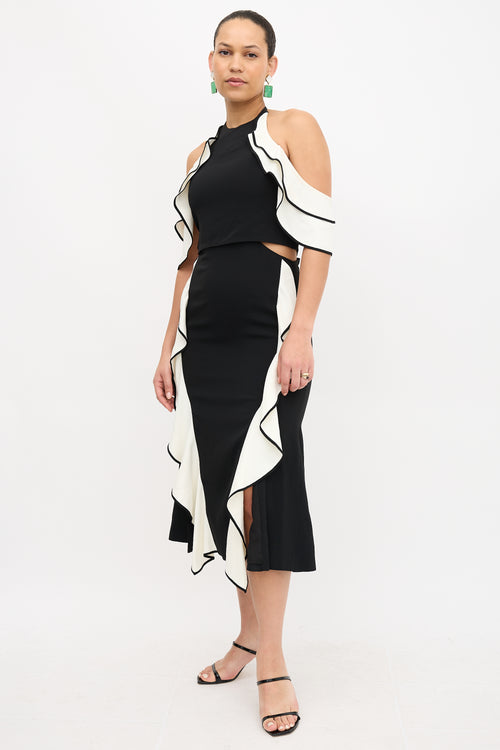 Simkhai Cold Shoulder Ruffle Dress