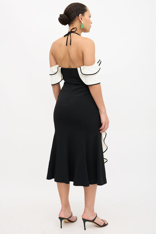 Simkhai Cold Shoulder Ruffle Dress