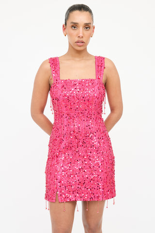 Simkhai Sequin Fringe Sleeveless Dress