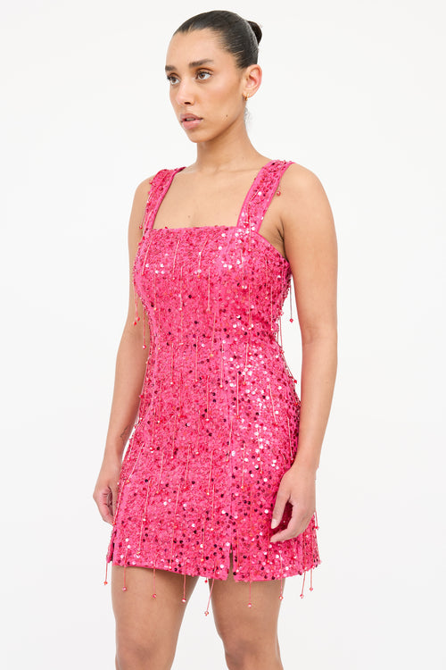 Simkhai Sequin Fringe Sleeveless Dress